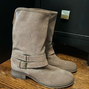 Light brown suede boots